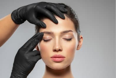 The brow and forehead area assessed ahead of a brow lift